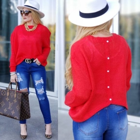 CHIC DOLLZ Red Sweater - Picture 1 of 4